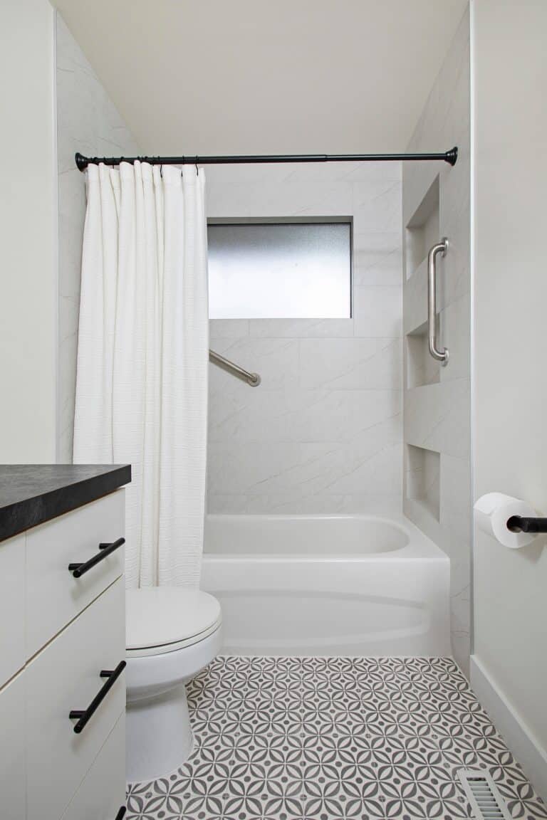 Newly renovated bathroom with waterproof window