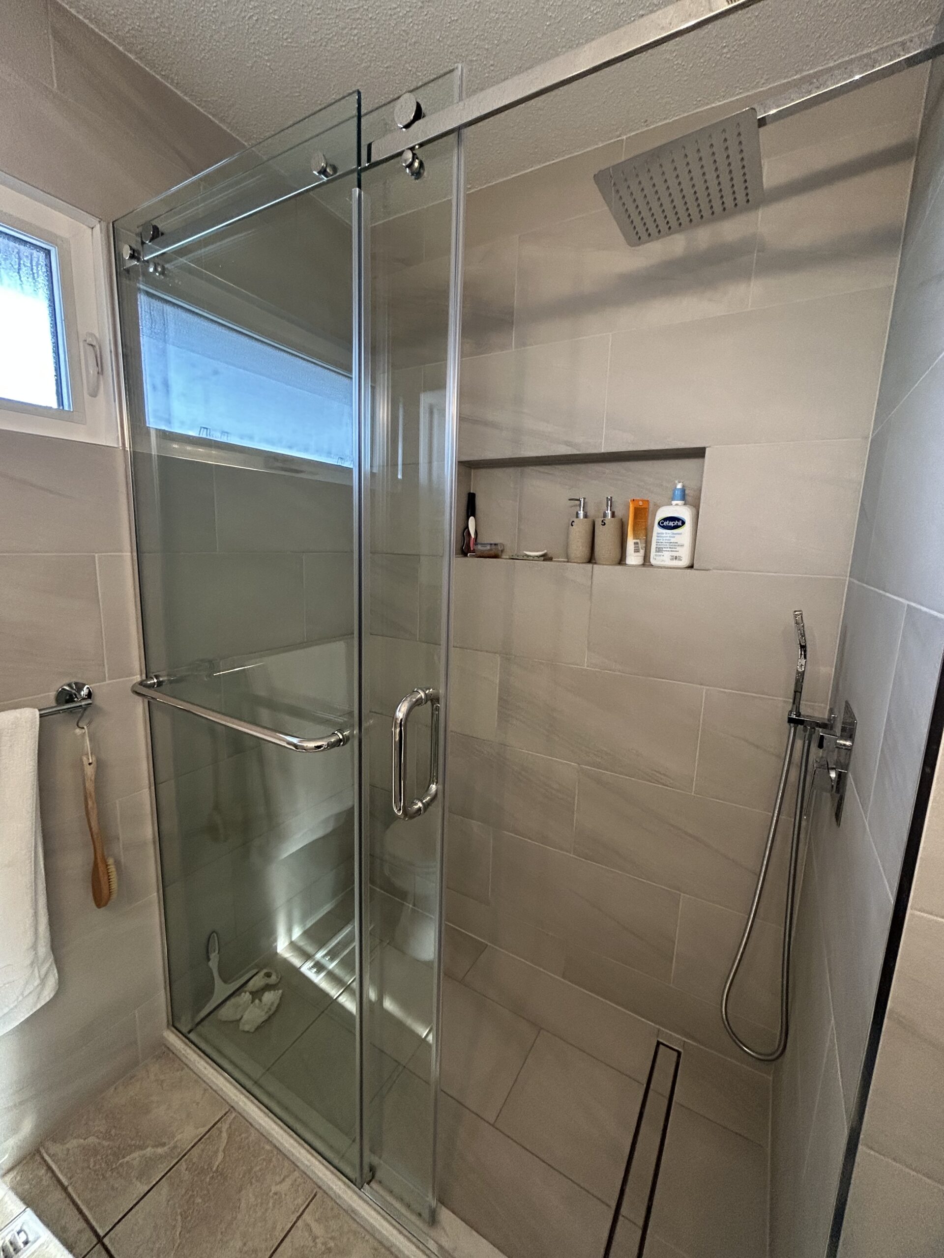 newly renovated walk-in shower
